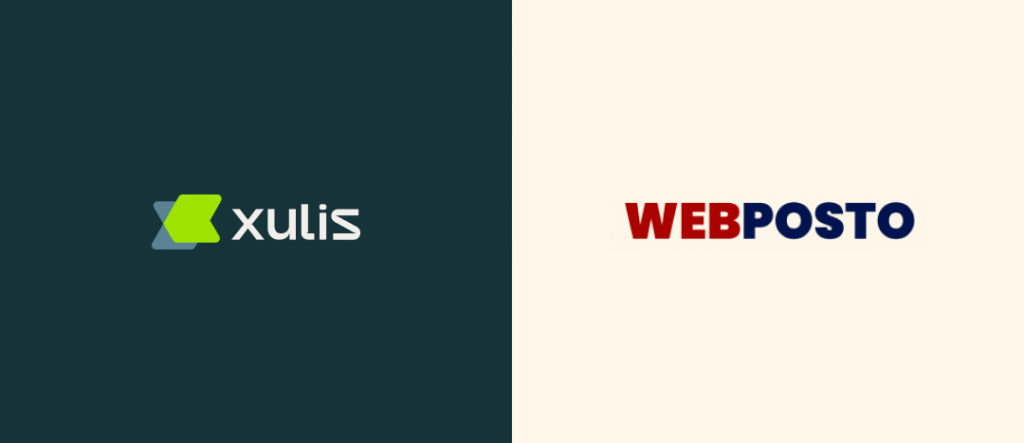 Logos da Xulis e do sistema WebPosto lado a lado, representando a parceria e a integração para a automação financeira para postos de combustível.